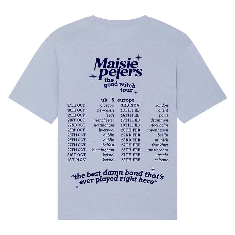 The Good With UK EU 23 24 Tour T Shirt Serene Blue Maisie Peters Official Store